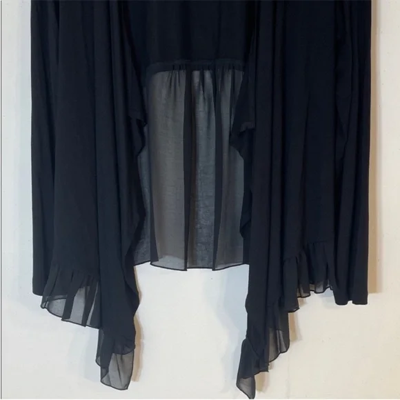 Neiman Marcus Boho Onyx Ruffle 2-Tone Open Front Jacket. Medium. NWT. - Picture 4 of 12